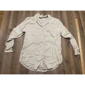Carry Back Shirt, Women's Size 10, Tan, Button Up, Long Sleeve, 100% Linen